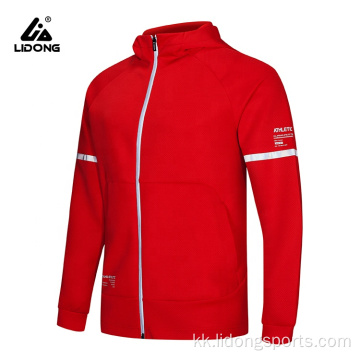 Жеке логотип Unisex Sports толық Zip of Hoodie